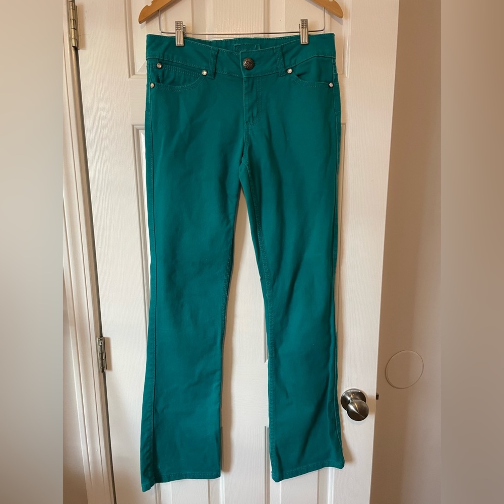 Wrangler Womens Sadie Western Turquoise Green Jeans